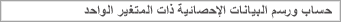 حساب ورسم البيانات الإحصائية ذات المتغير الواحد
